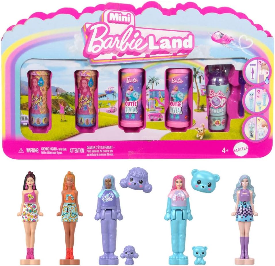 Barbie Mini Barbie Land 5er-Pack Pop Reveal Puppen