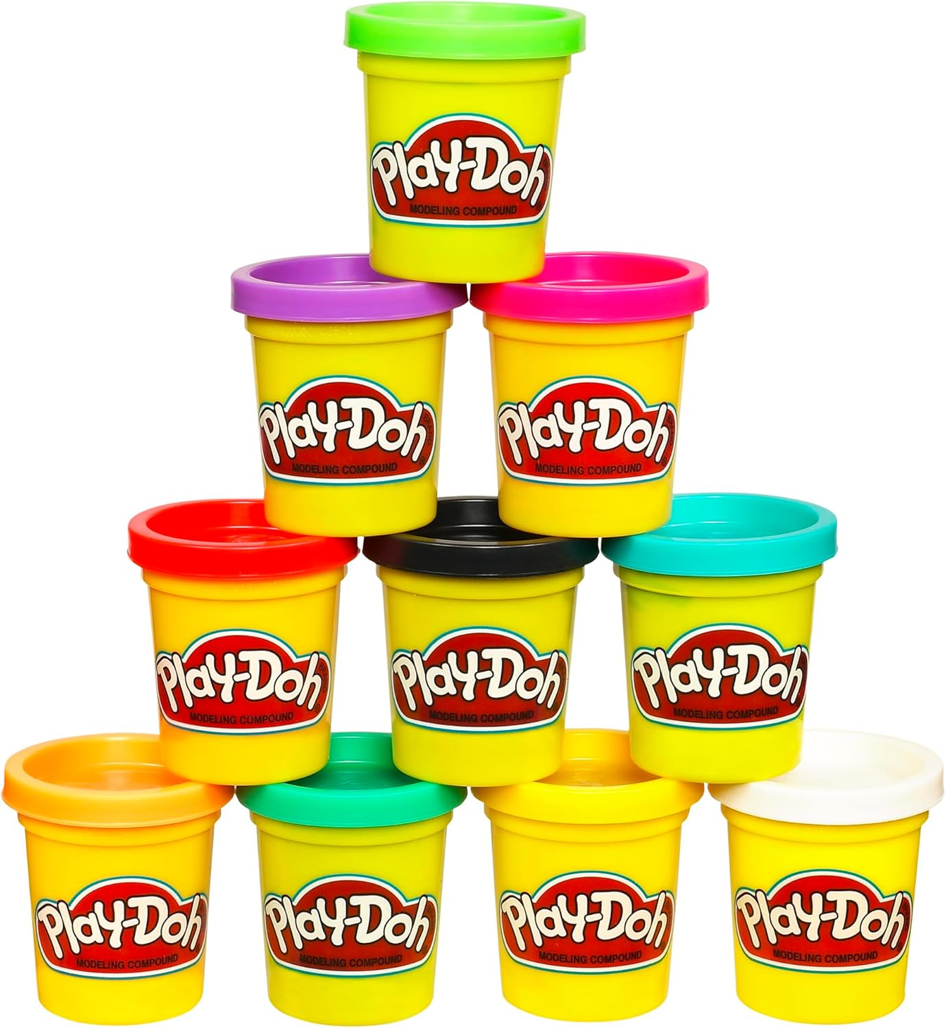 Play-Doh Modelliermasse, 10er-Packung in verschiedenen Farben, ungiftig, 57 g