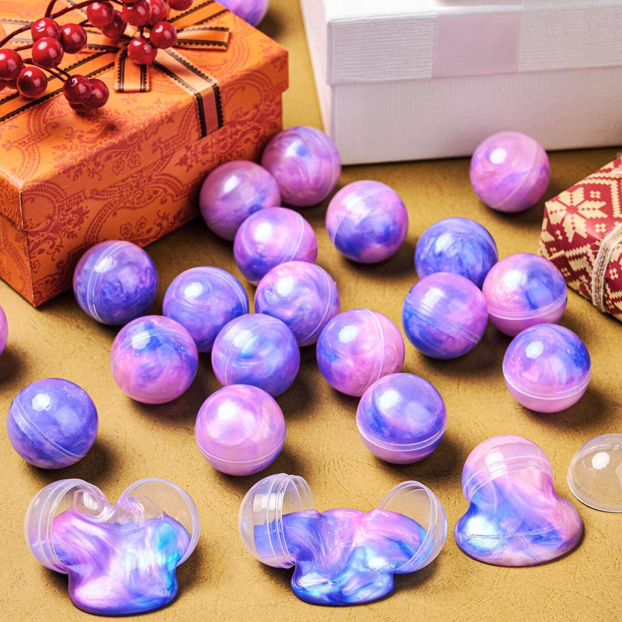 JOYIN 24er-Pack Galaxie-Schleimbälle, dehnbar, nicht klebend, saubere Partygeschenke, sicheres, ungiftiges sensorisches Spielzeug für Kinder, ideal für Geburtstage, Feiertage und Belohnungen im Klassenzimmer