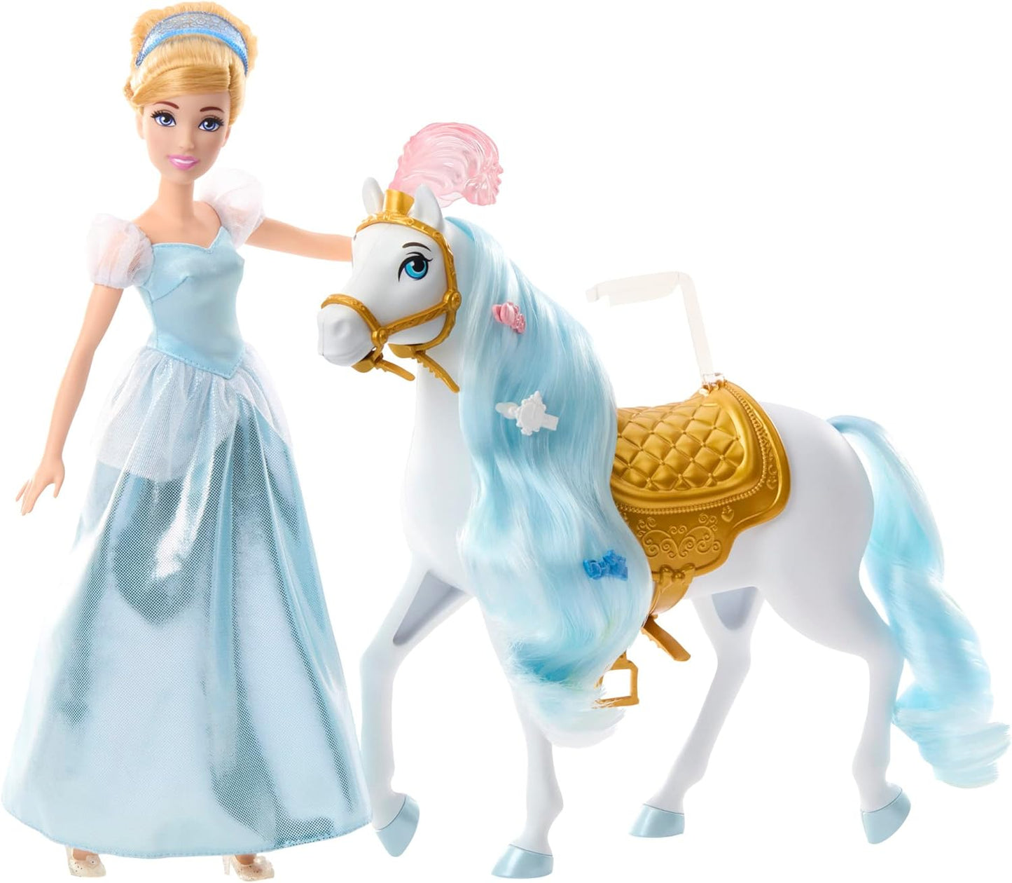 Ensemble poupée et cheval Disney Princess Cendrillon inspiré de Cendrillon de Disney, à partir de 3 ans