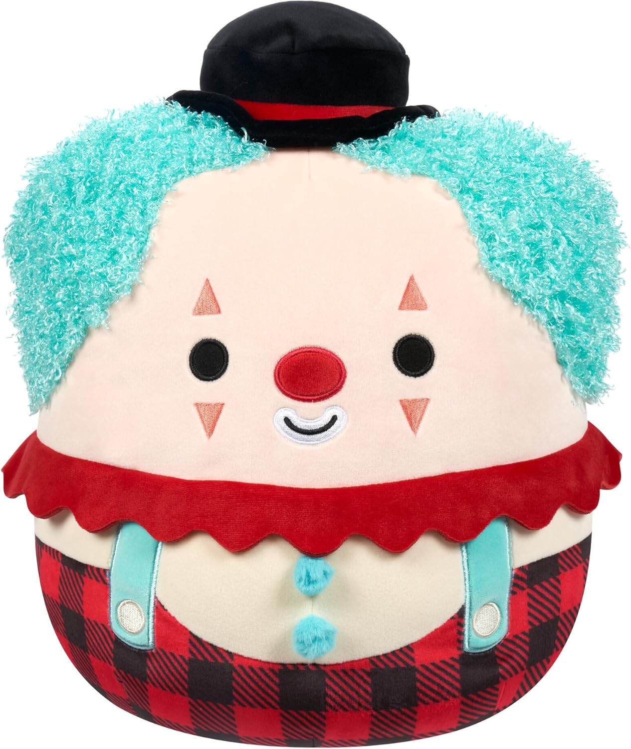 Squishmallows Halloween Ukee Clown con capelli verde acqua e bombetta nera