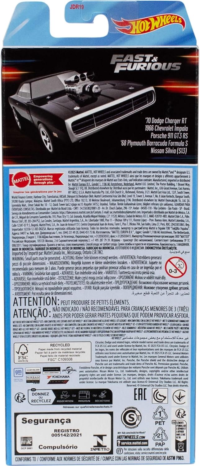 Set di 5 veicoli pressofusi Hot Wheels Fast & Furious