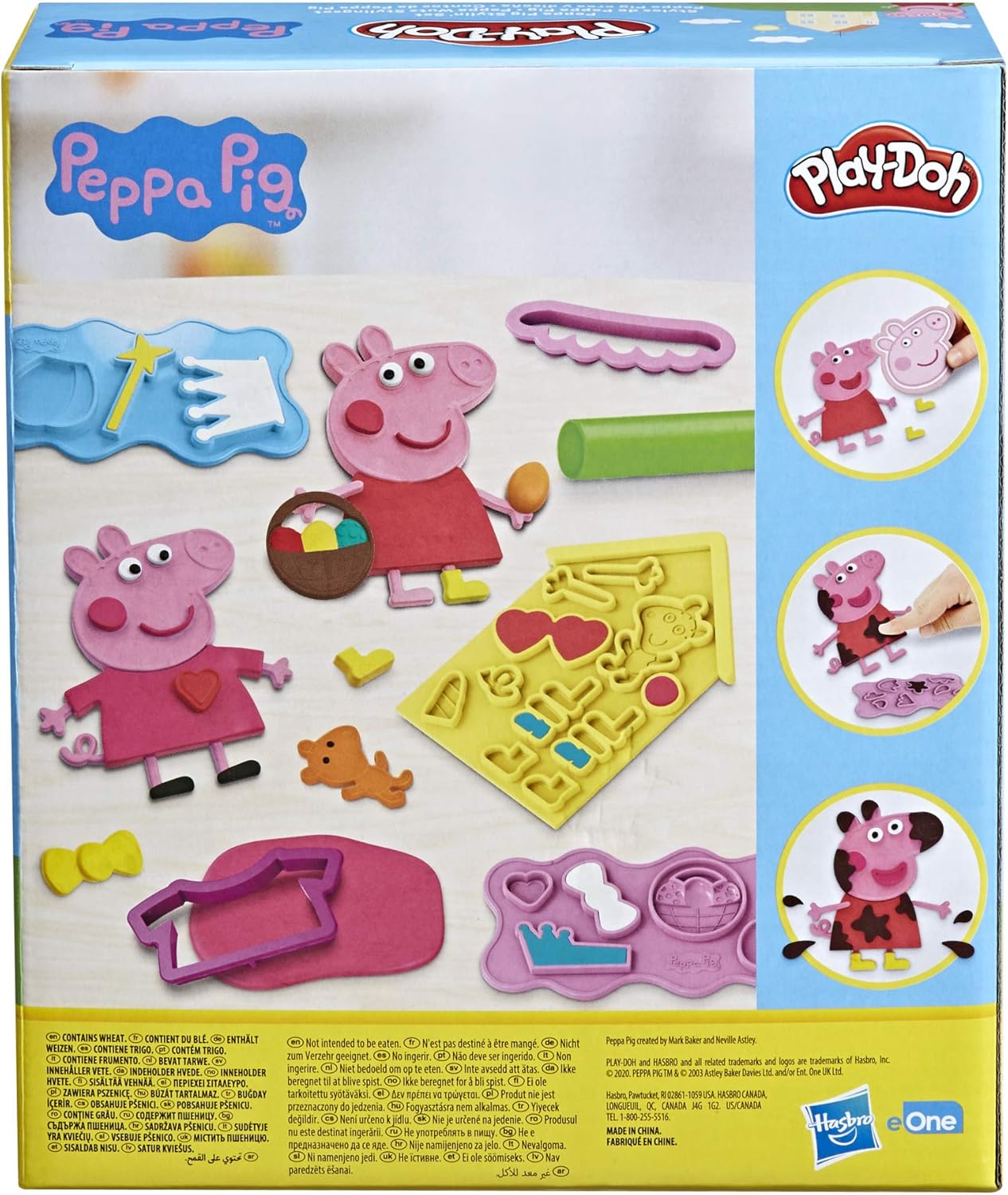 Play-Doh Peppa Pig Stylin' Set Peppa Pig Playset con 9 lattine e 11 strumenti Giocattolo artistico e artigianale per bambini dai 3 anni in su
