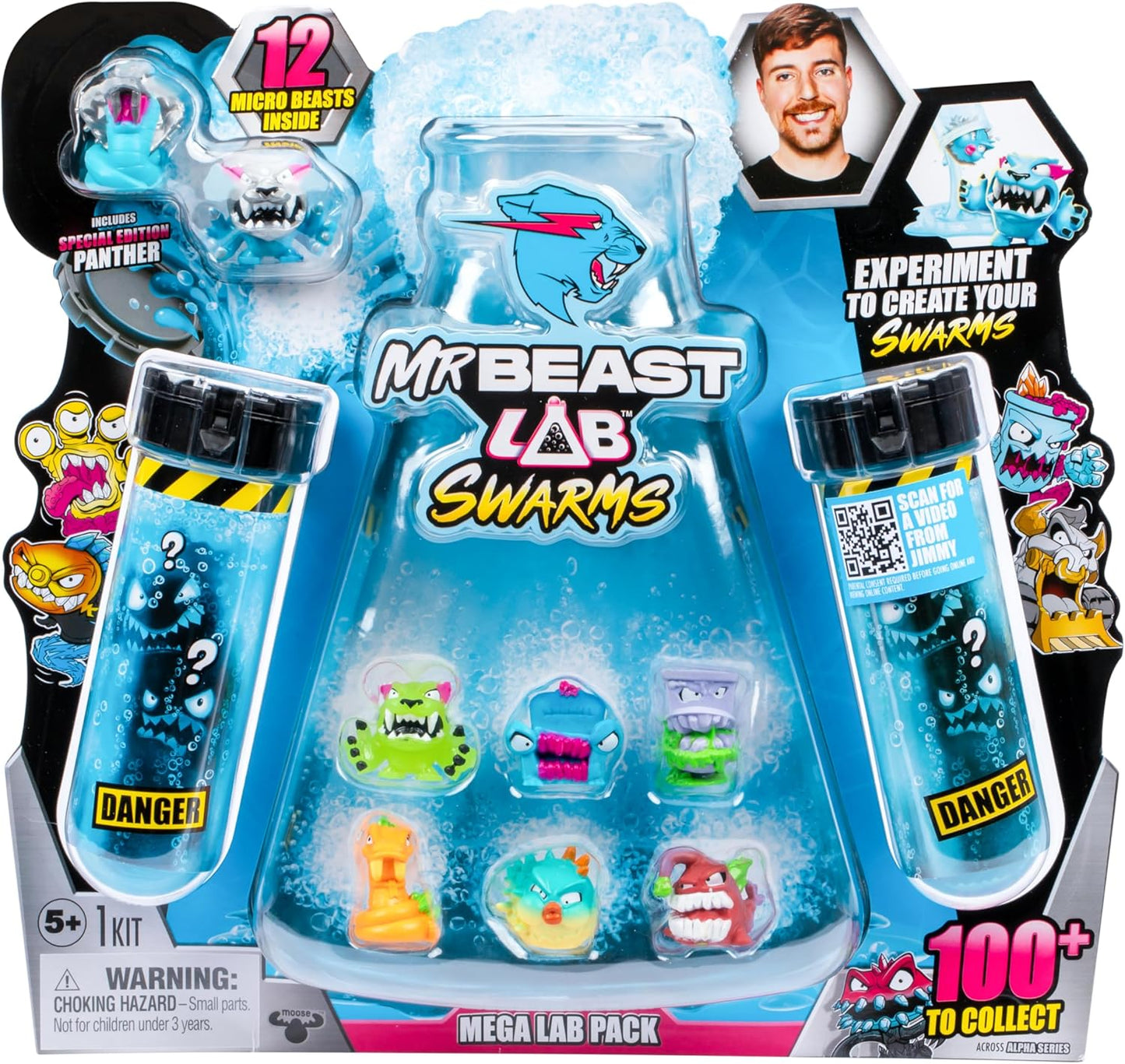 MrBeast Lab Swarms Mega Lab Confezione da 12 – Edizione Vipermite Mescola, scuoti e scatena il caos!