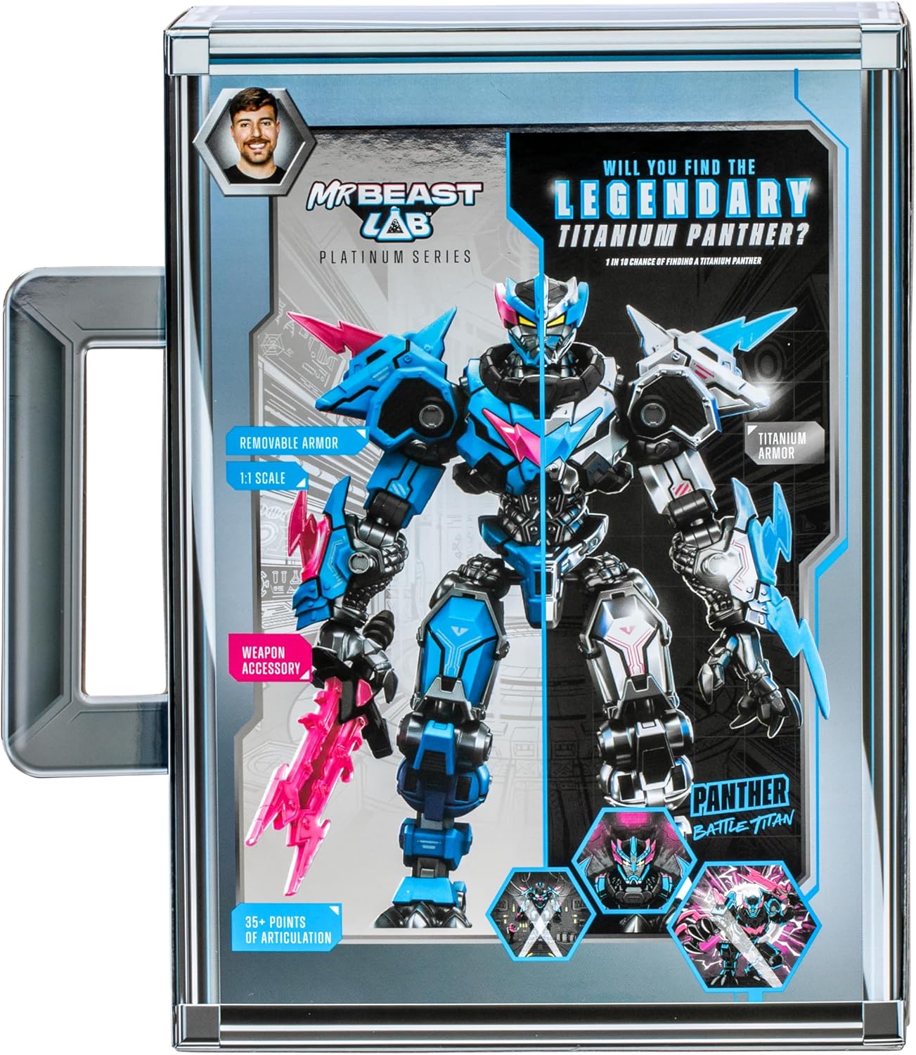 MrBeast Lab – Panther Battle Titan-Sammlerfigur der Platinum-Serie