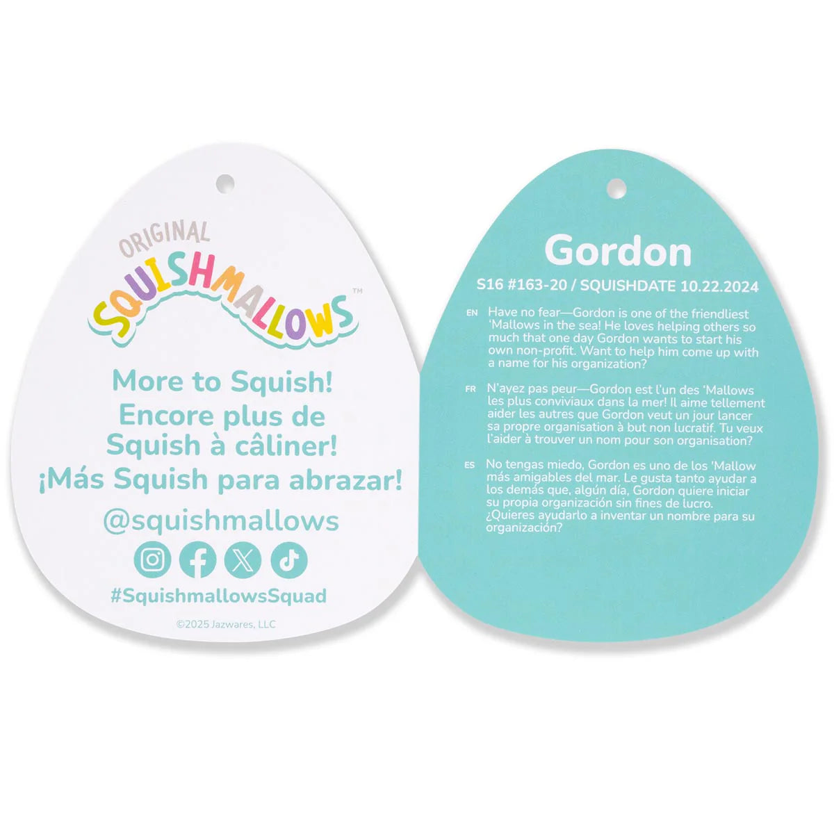 Squishmallows – Gordon der graue Hai mit 3D-Brille und Popcorn
