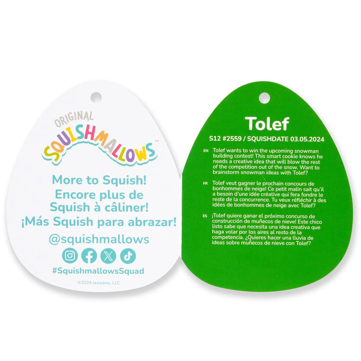Squishmallows Weihnachten Tolef der Keksbär