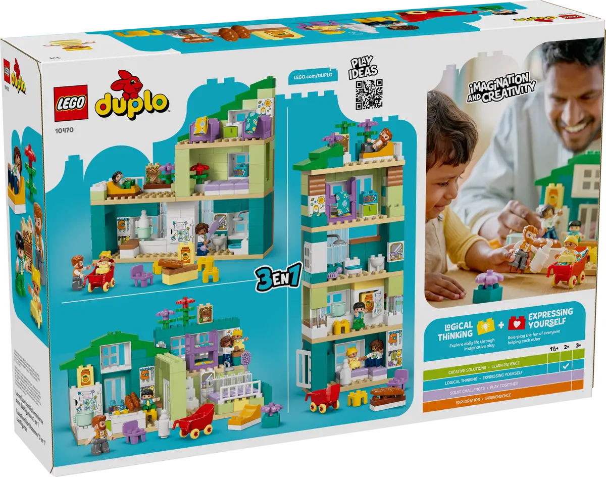 Maison familiale moderne 3 en 1 avec figurines (10470)