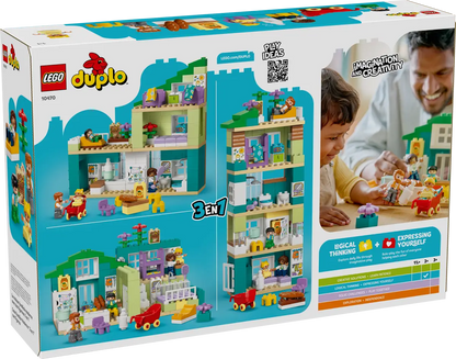 Maison familiale moderne 3 en 1 avec figurines (10470)