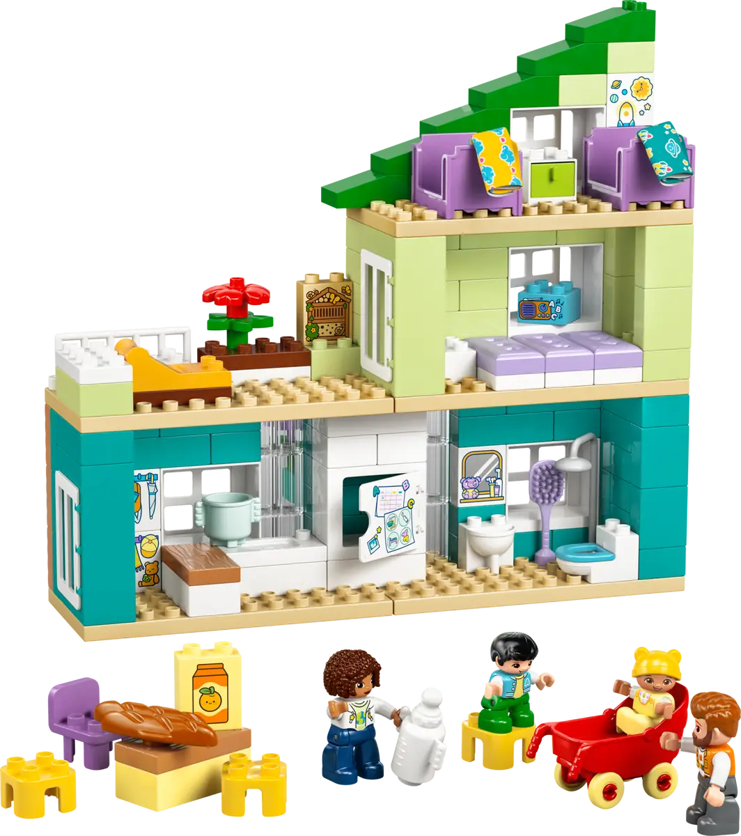 Maison familiale moderne 3 en 1 avec figurines (10470)