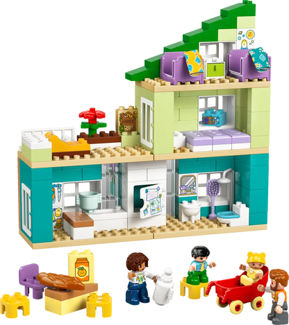 Maison familiale moderne 3 en 1 avec figurines (10470)