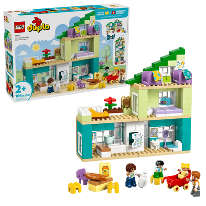 Maison familiale moderne 3 en 1 avec figurines (10470)