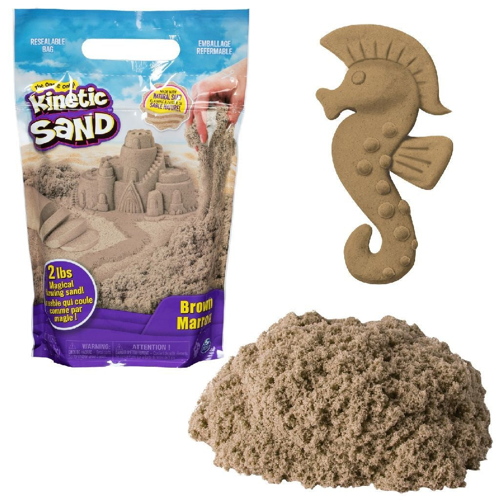 Kinetischer Sand, 907 g naturbrauner Spielsand, wiederverschließbarer Beutel
