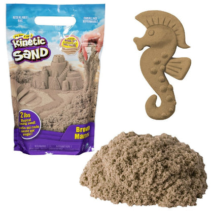 Kinetischer Sand, 907 g naturbrauner Spielsand, wiederverschließbarer Beutel