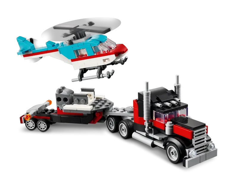 Creator 3-in-1-Pritschenwagen mit Hubschrauber (31146)