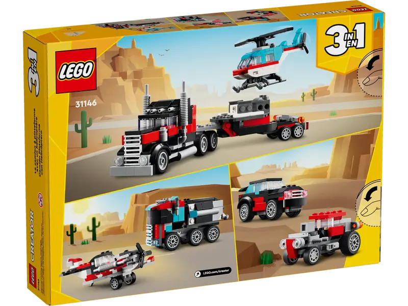 Creator 3-in-1-Pritschenwagen mit Hubschrauber (31146)