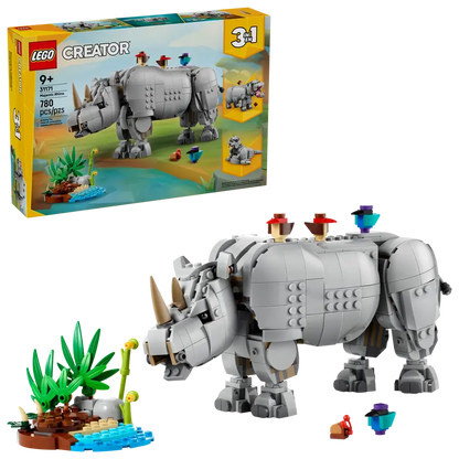 Creator 3in1 Wild Animals Majestic Nashorn mit Vögeln (31171)