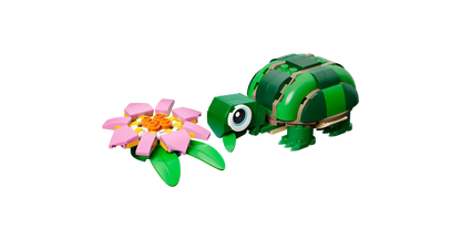 Schildkröte mit Seerosenblume (31377)
