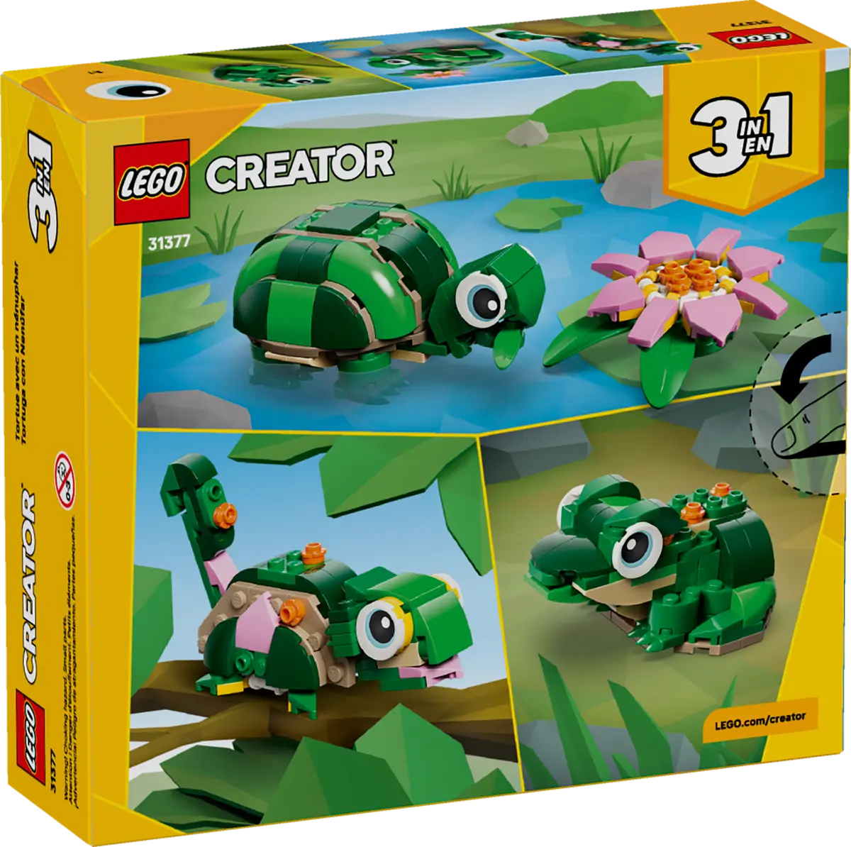 Schildkröte mit Seerosenblume (31377)
