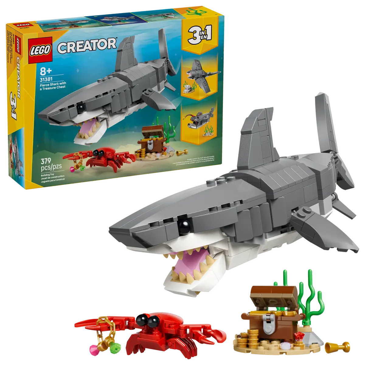 Wilder Hai mit Schatztruhe (31381)