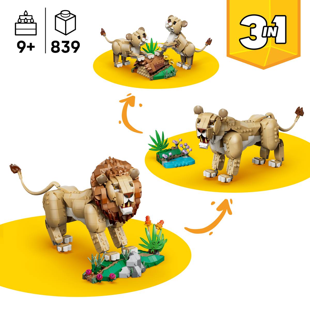LEGO Creator 3-in-1 Wild Animals: Majestic Lion (31386)