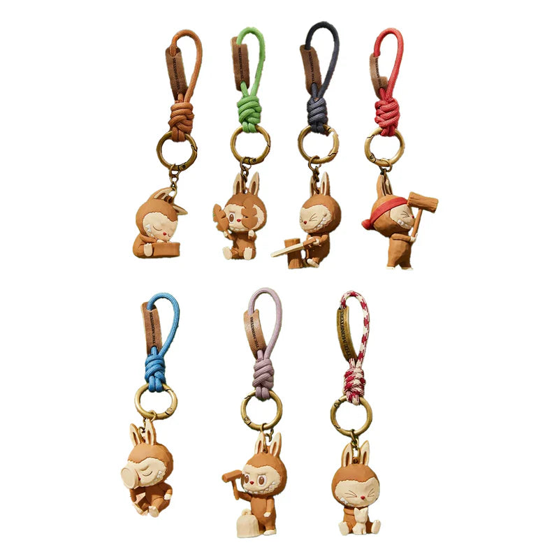 Labubu Wood Workshop Collection Plüsch-Schlüsselanhänger