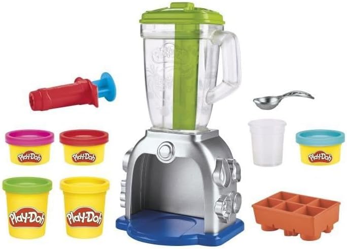 Play-Doh Swirlin‘ Smoothies Spielzeugmixer-Spielset, Kinderspielküchenset mit 5 Farben ab 3 Jahren