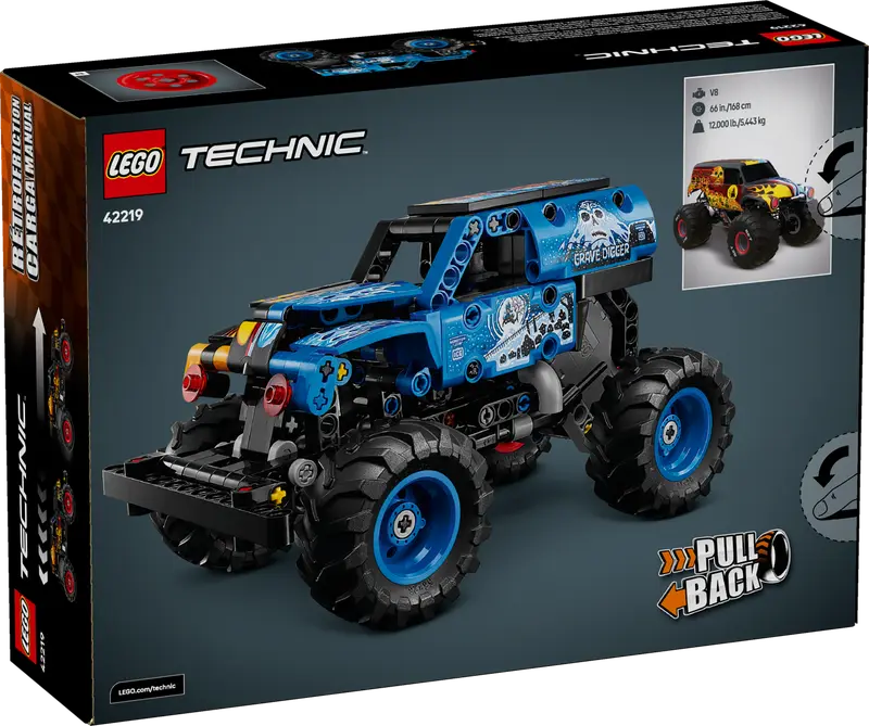 Monster Jam Grave Digger Fire and Ice Pull-Back Truck (42219)