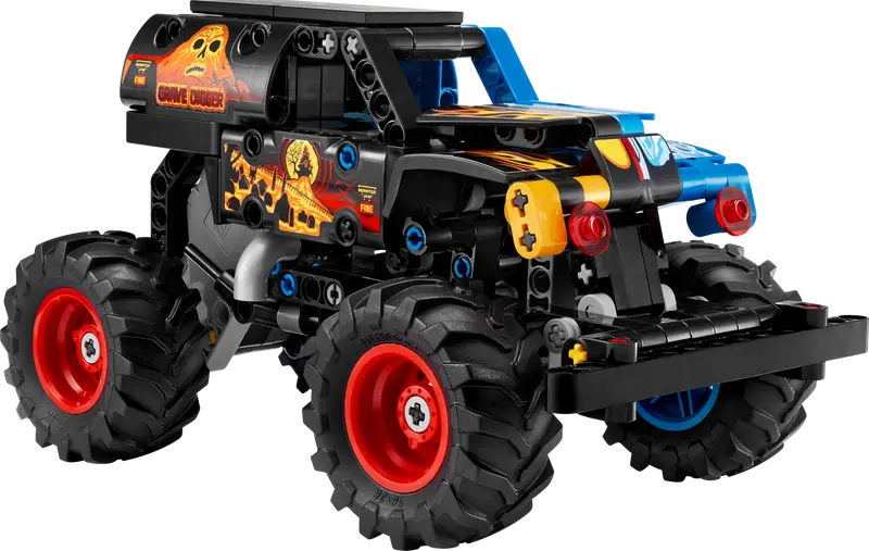 Monster Jam Grave Digger Fire and Ice Pull-Back Truck (42219)