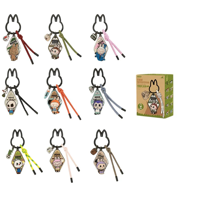 Labubu Elf Home Collection Plüsch-Schlüsselanhänger mit Anhänger, Mystery Box