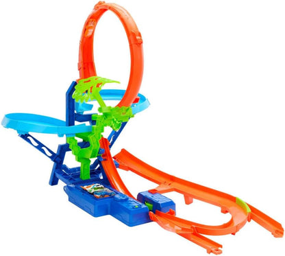 Hot Wheels Stunt Track Infinite Crash Action-Set mit batteriebetriebenem Beschleuniger