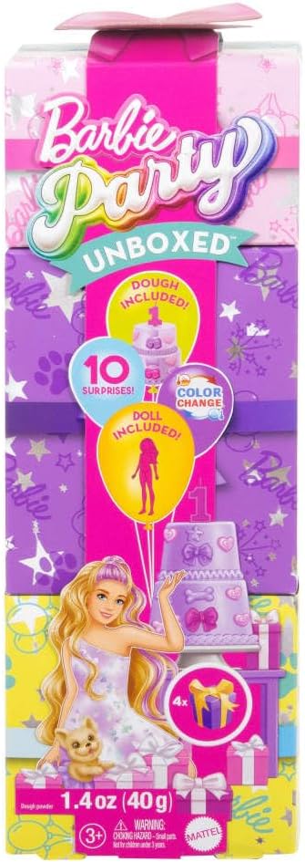 Barbie Party Unboxed Doll – Pet Birthday Series Geburtstagsschleifen-Set