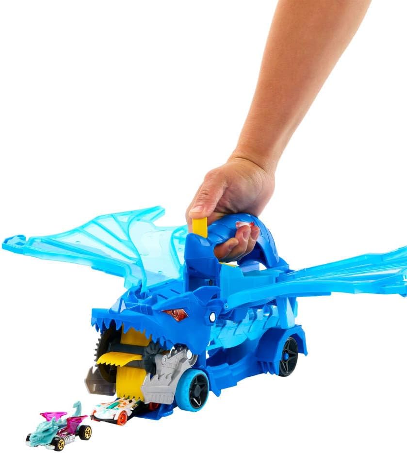 Hot Wheels City Ultimate Dual Dragon Transporter avec 2 voitures