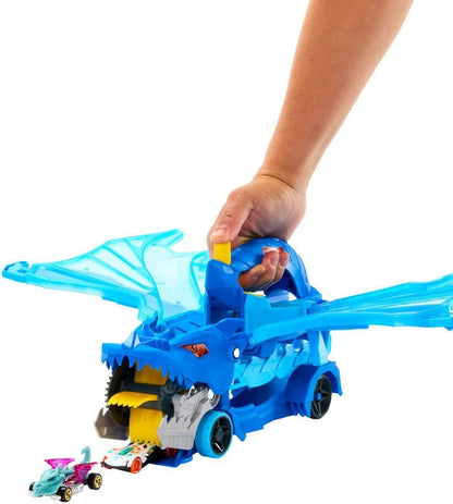 Hot Wheels City Ultimate Dual Dragon Transporter avec 2 voitures