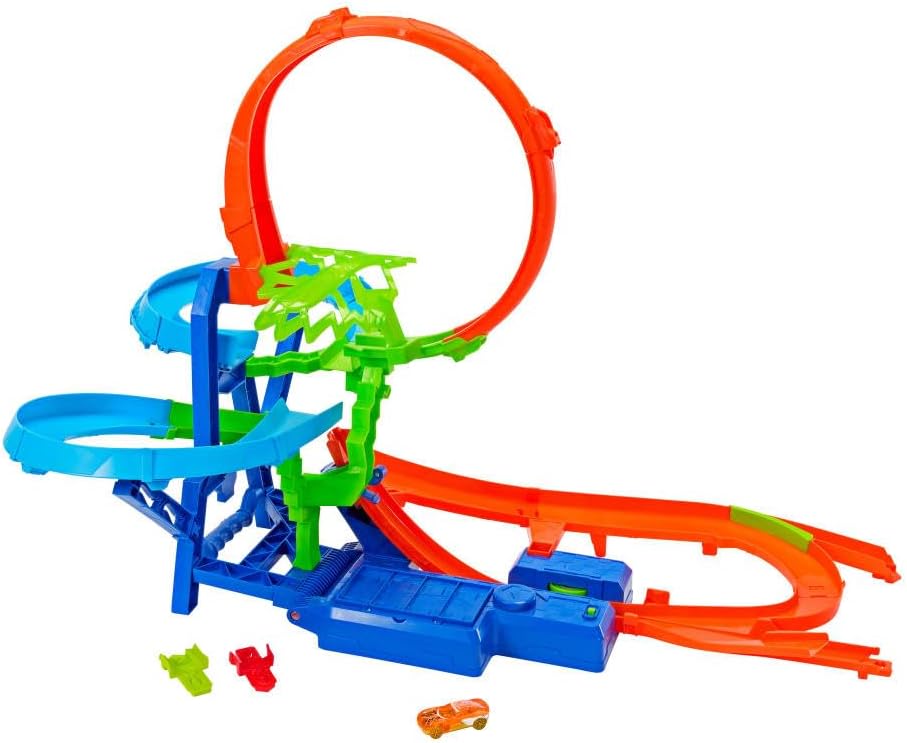 Hot Wheels Stunt Track Infinite Crash Action-Set mit batteriebetriebenem Beschleuniger