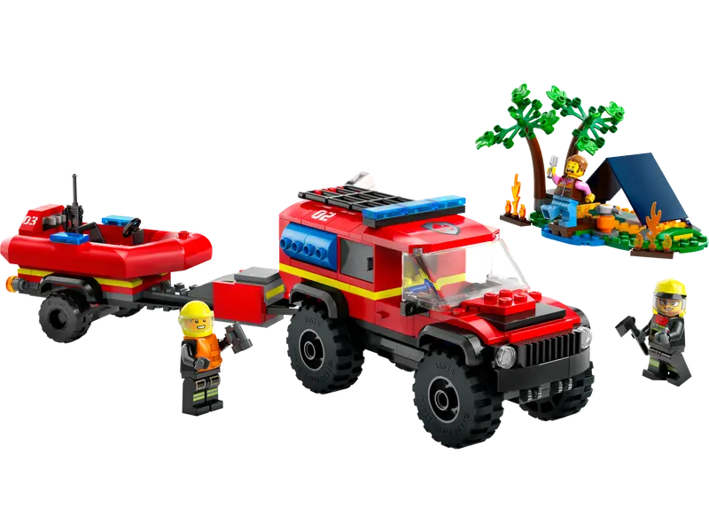 4x4-Feuerwehrauto mit Rettungsboot (60412)