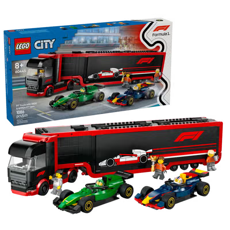 LEGO City Camion F1 con auto RB20 e AMR24 (60490)