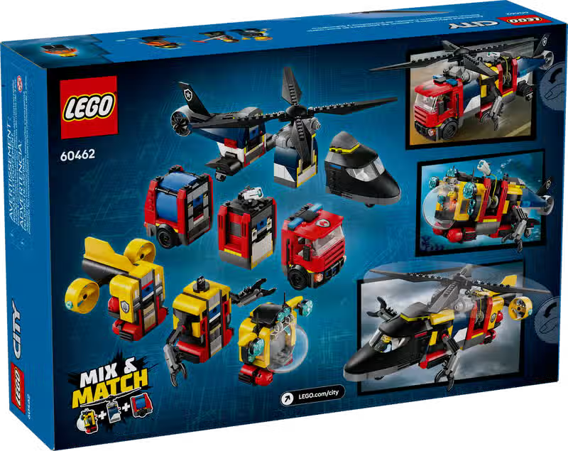 LEGO City Remix Hubschrauber, Feuerwehrauto und U-Boot (60462)