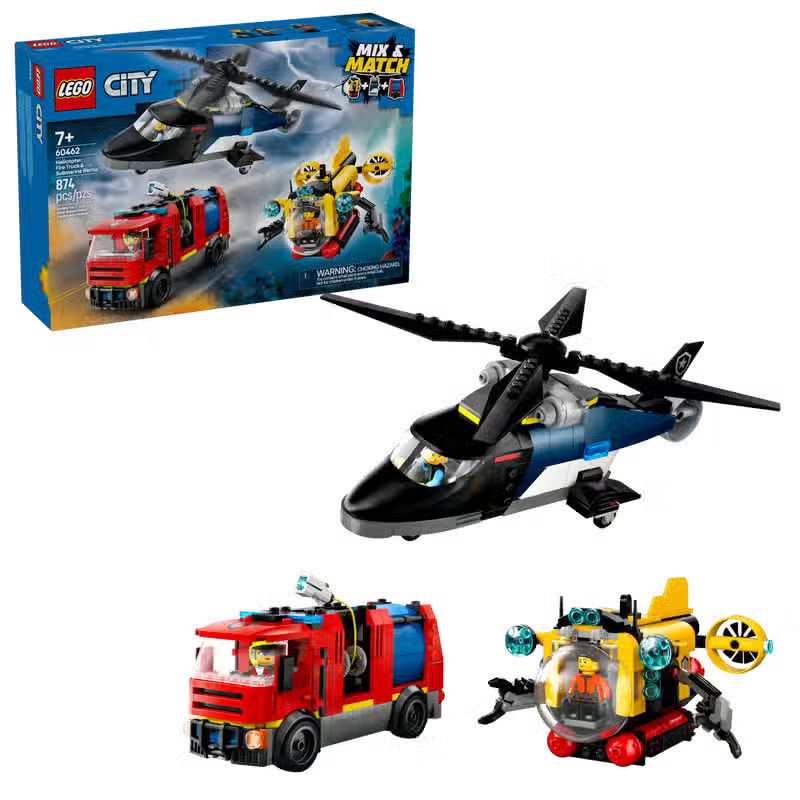 LEGO City Remix Hubschrauber, Feuerwehrauto und U-Boot (60462)