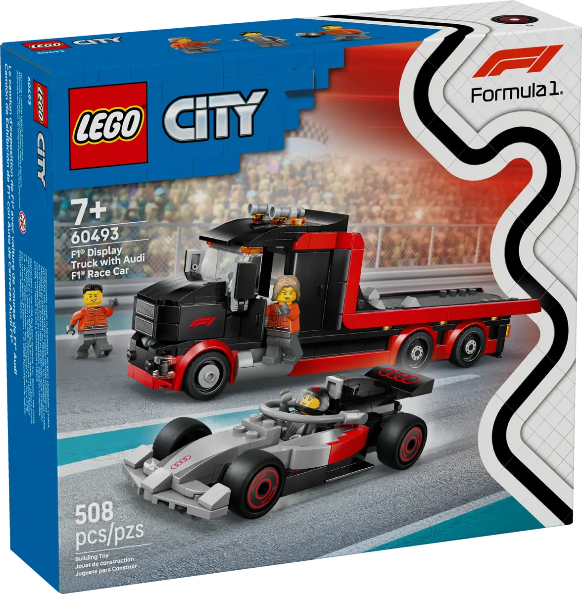 F1-Ausstellungs-Truck mit Bauset „Audi F1-Rennwagen“ (60493)