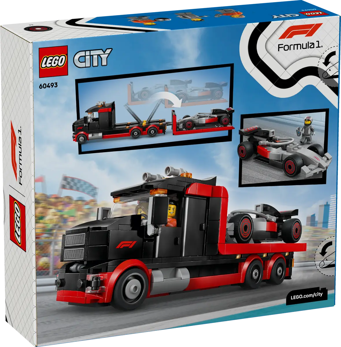F1-Ausstellungs-Truck mit Bauset „Audi F1-Rennwagen“ (60493)
