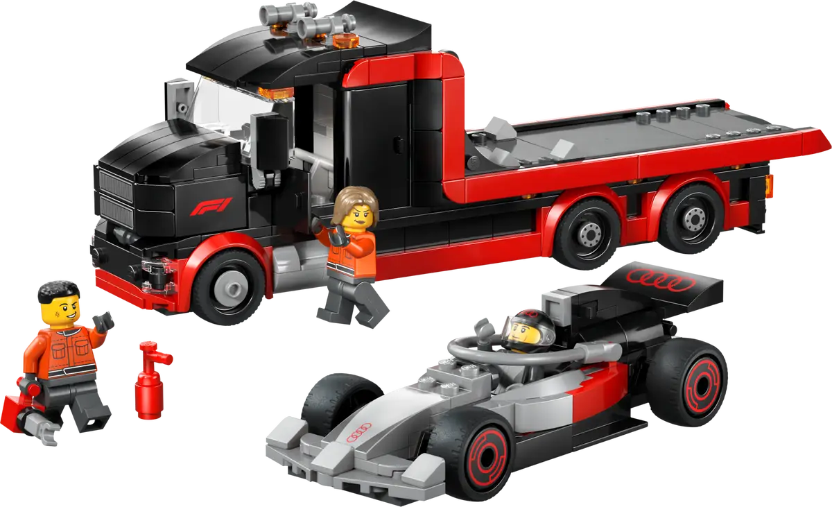 F1-Ausstellungs-Truck mit Bauset „Audi F1-Rennwagen“ (60493)