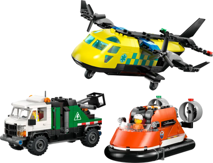 Flugzeug-, Service-Truck- und Hovercraft-Remix-Bauset (60505)
