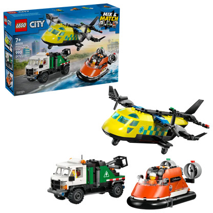 Flugzeug-, Service-Truck- und Hovercraft-Remix-Bauset (60505)