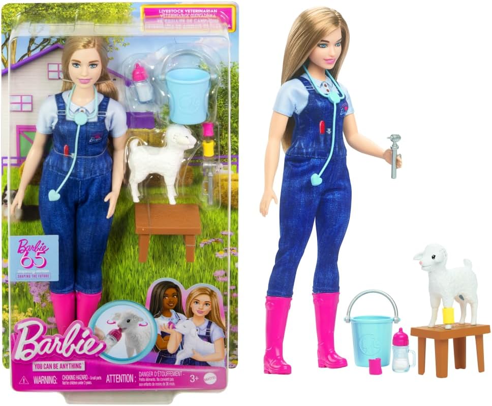Ensemble poupée vétérinaire et accessoires Barbie 65e anniversaire de la ferme