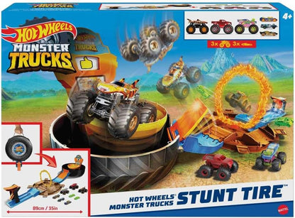 Hot Wheels Monster Trucks Set da gioco con pneumatici acrobatici con 3 camion e 3 auto