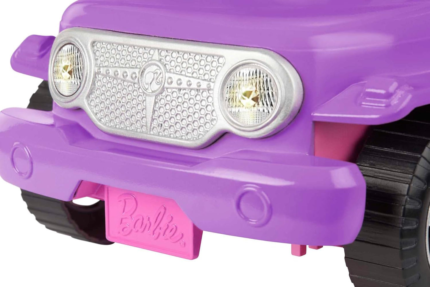 Barbie-Geländewagen in Lila mit rosa Sitzen und rollenden Rädern für Kinder im Alter von 3–7 Jahren