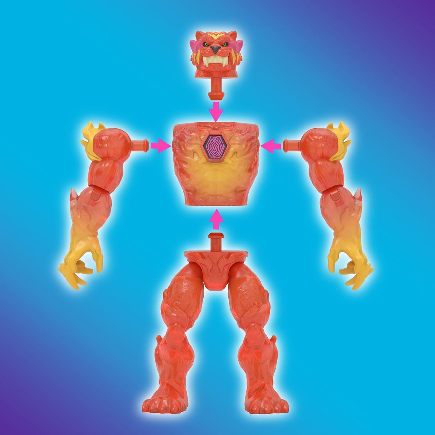 MrBeast Lab Hybrids Mega Pack – Hyper Fusion-Serie. Erstellen Sie 5 Mix & Match-Figuren + Mega Torso Panther