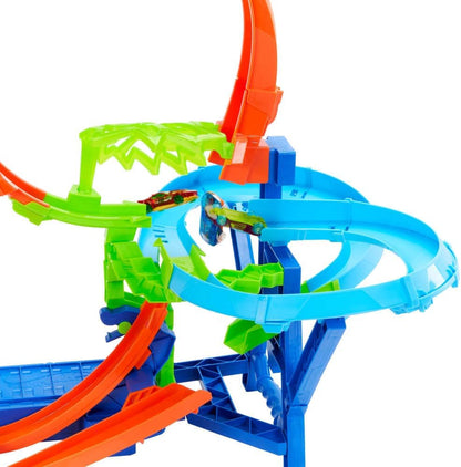 Hot Wheels Stunt Track Infinite Crash Action-Set mit batteriebetriebenem Beschleuniger