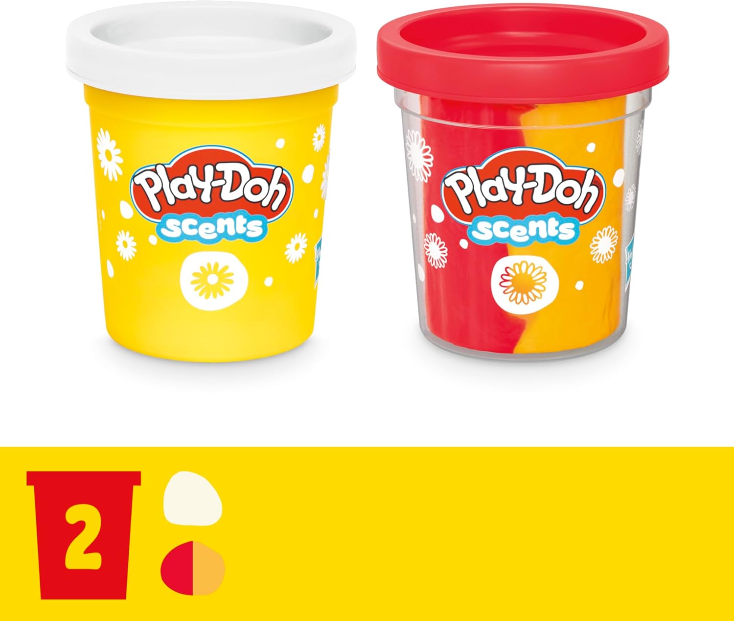 Play-Doh-Blumenspielzeug „Sonnenblumen und Gänseblümchen“ mit Blumenduft, Modelliermasse für Kinder, Kunst- und Bastelset für Kinder ab 3 Jahren